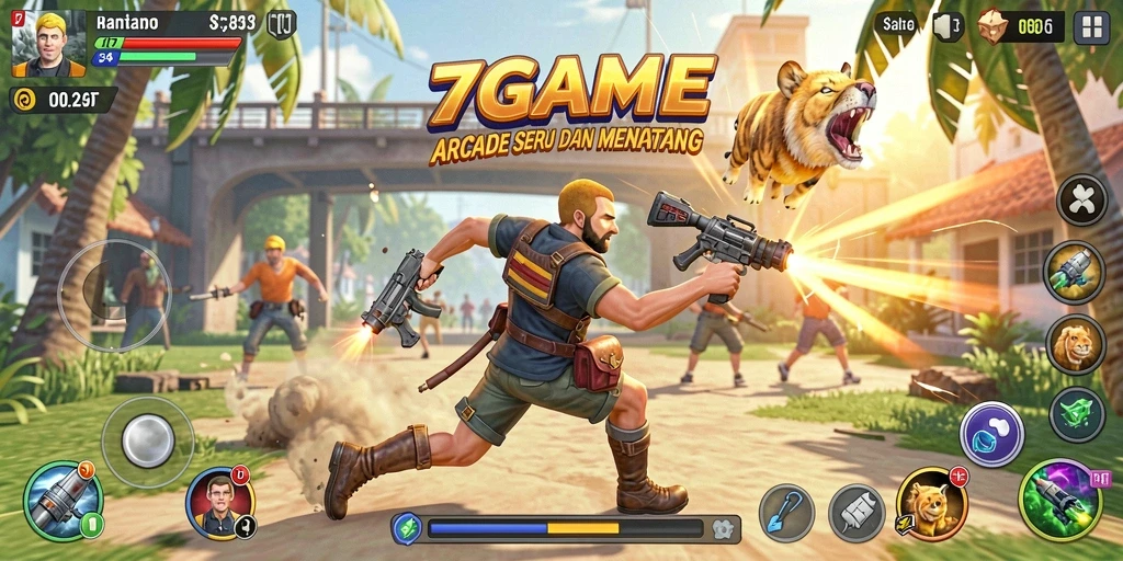 Screenshot 7GAME menampilkan momen gameplay yang mendebarkan dan seru.