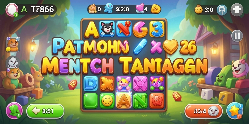 Screenshot AT866 memperlihatkan gameplay Match-3 yang seru dan penuh warna.