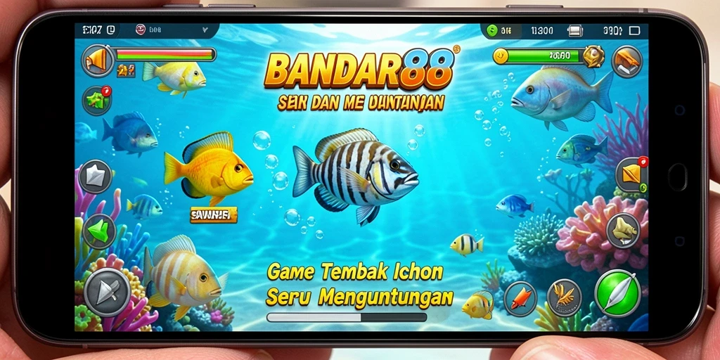 Screenshot gameplay BANDAR88 yang menampilkan aksi menembak ikan.