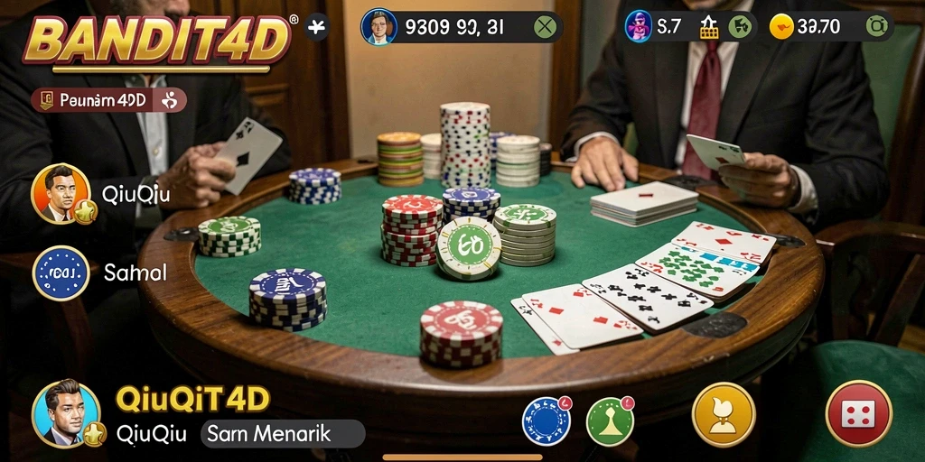 Gambaran gameplay seru dari permainan QiuQiu BANDIT4D.