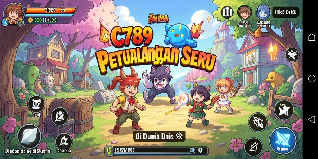 Tampilan gameplay C789 yang penuh aksi dan warna.