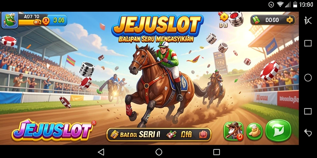 Screenshot utama JEJUSLOT menampilkan aksi balapan yang mendebarkan.