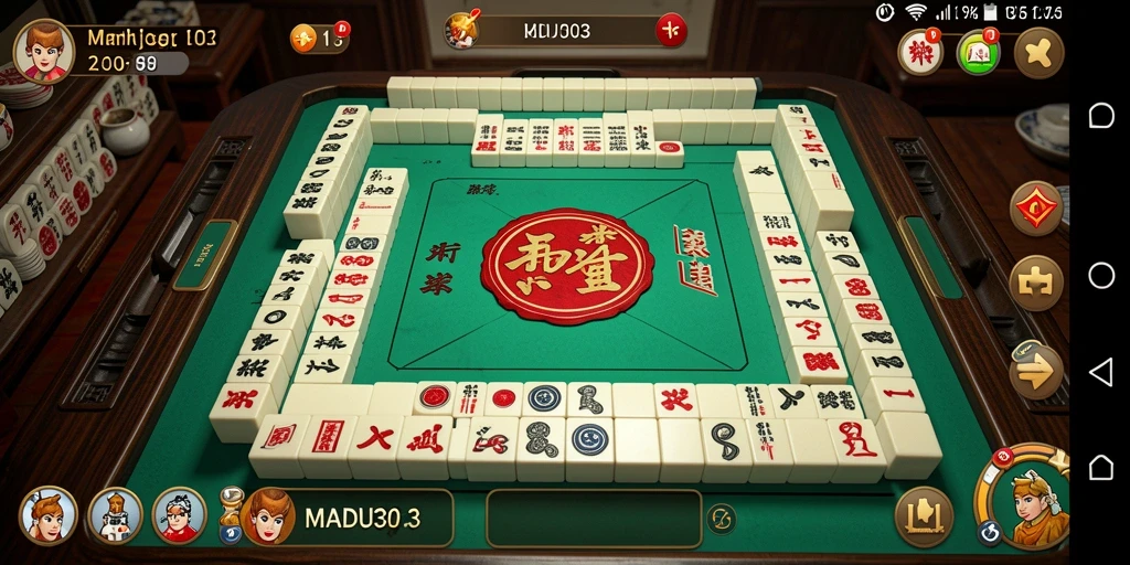 Screenshot gameplay MADU303 menampilkan aksi mencocokkan ubin Mahjong.