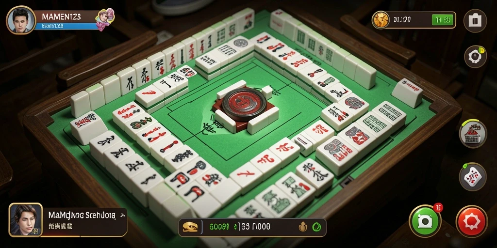 Tampilan gameplay Mahjong yang menarik di MAMEN123.