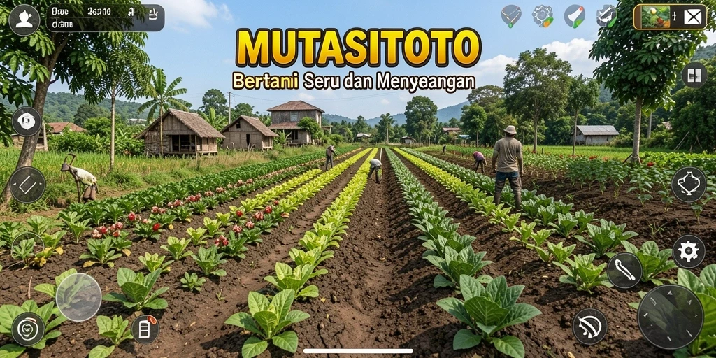 Screenshot gameplay MUTASITOTO dengan aksi bertani yang seru.