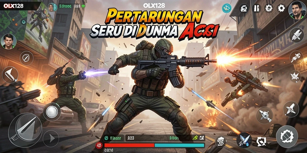 Tampilan dinamis dari gameplay OLX128 dalam aksi.