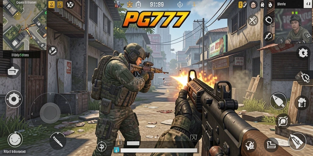 Screenshot PG777 menunjukkan aksi seru dalam permainan TPS.