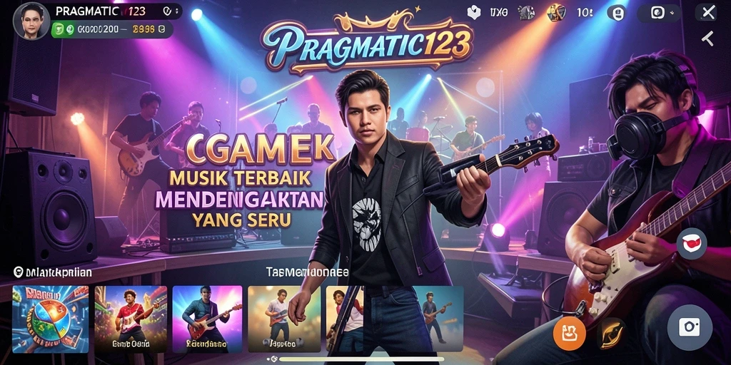 Screenshot gameplay menunjukkan pengalaman interaktif bermain musik dengan PRAGMATIC123.