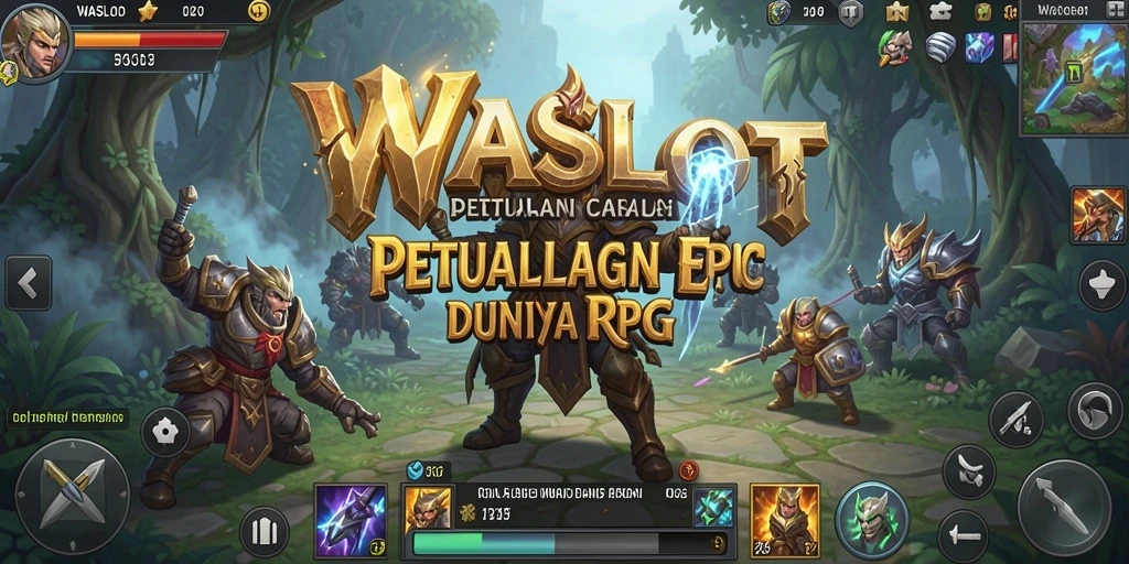 Screenshot utama <strong>WASLOT</strong> yang menunjukkan aksi pertarungan RPG yang mendebarkan.